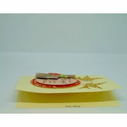 Osterkarte #3-D-Optik #Osterei mit Spruch, #Osterhasen und #Schwalben