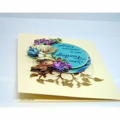 Osterkarte #3-D-Optik #Osterei mit Spruch, #Osterhasen, #Veilchen