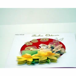 Osterkarte #3-D-Optik #Osterkerze mit #Osterglocken