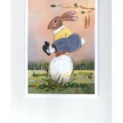 Osterkarte/ Grußkarte   - Osterhase in den aktuellen Farben- handgemalt