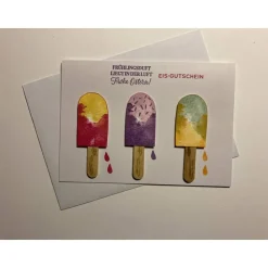 Osterkarte, Gutscheinkarte, Eis am Stiel, Grußkarte, Gemeinsame Zeit, Freundschaft, Eis essen gehen