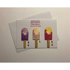 Osterkarte, Gutscheinkarte, Eis am Stiel, Grußkarte, Gemeinsame Zeit, Freundschaft, Eis essen gehen