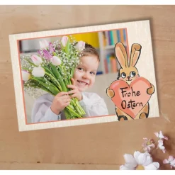 Osterkarte Hase mit Herz Printable DIY