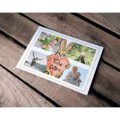 Osterkarte Hase mit Herz 4 Fotos Printable DIY