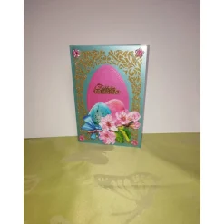 Osterkarte  in Türkis und Pink
