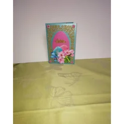 Osterkarte  in Türkis und Pink