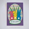 Osterkarte lila mit 3 Osterhasen – Faltkarte inkl. Umschlag, Doppelkarte 10,5 x 15 cm