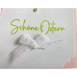 Osterkarte mit Hasengesicht und Blumenkranz 3D Ostergrüße