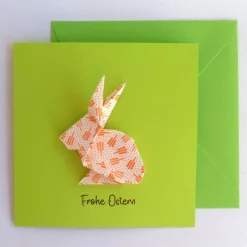 Osterkarte mit Origami Osterhase