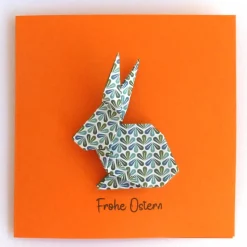 Osterkarte mit Origami Osterhase
