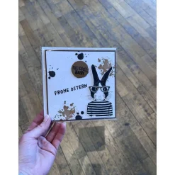 Osterkarte modern mit Hase Männerkarte Frohe Ostern Karte 15x15 cm