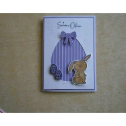 Osterkarte  Ostern Grußkarte Osterhase Hase Eier Ostereier Glückwunschkarte