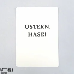 Osterkarte, Ostern Hase, schwarze Prägung, handgefertigt, Postkarte