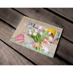 Osterkarte sitzender Hase Printable DIY