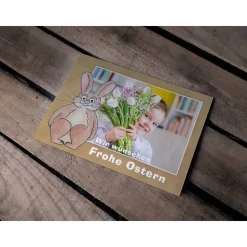 Osterkarte stehender Hase Printable DIY