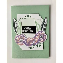 Osterkarte Tulpen 3D Grußkarte Glückwunschkarte handgefertigt Unikat