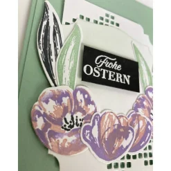 Osterkarte Tulpen 3D Grußkarte Glückwunschkarte handgefertigt Unikat