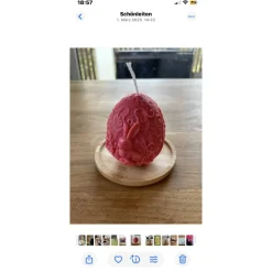 Osterkerze als Ei mit Hase