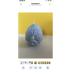 Osterkerze als Ei mit Hase