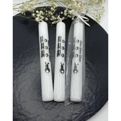 Osterkerze mit Wasserschiebefolie | Stabkerze | Weiß