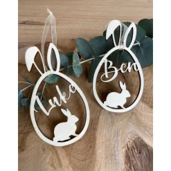 Osterkorb Anhänger / Osterhase mit Name personalisiert