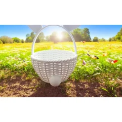 Osterkorb mit Hasenohren & Stummelschwanz – nachhaltig & individuell bemalbar