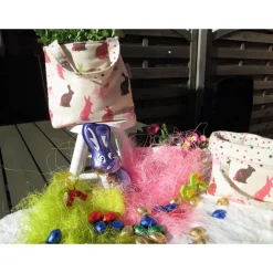 Osterkörbchen, Osternest, Osterhasen-Utensilo, Tasche zum Ostereier sammeln, Kindertasche mit Häschen