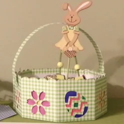 Osterkörbchen zum Ausmalen und Fertigstellen, Karo, in 10 Farben