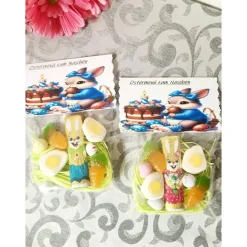 Ostermenü zum Naschen To-Go, Ostern, Frühling, Osterhase, Mitbringsel, Mitgebsel, Geschenk, Ostergeschenk, Kleinigkeit,