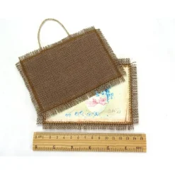 Ostern Bild Hase Küken Eier Happy Easter Deko Wandbild Textilbild Jute braun Fransen handmade by BuntMixxDESIGN