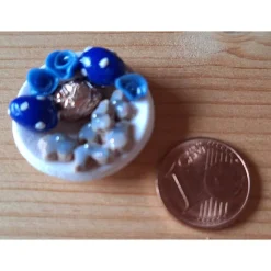 Ostern bunte Osterteller Wichtel Puppenstubenzubehör handgemacht 1:12