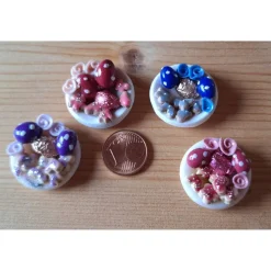 Ostern bunte Osterteller Wichtel Puppenstubenzubehör handgemacht 1:12