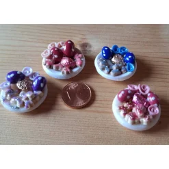 Ostern bunte Osterteller Wichtel Puppenstubenzubehör handgemacht 1:12