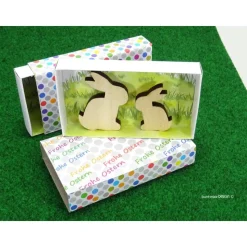 Ostern Deko Geschenkschachtel Frohe Ostern 2 Deko Holzhasen Paar, Geschenkschachtel Punkte, handmade by BuntMixxDESIGN