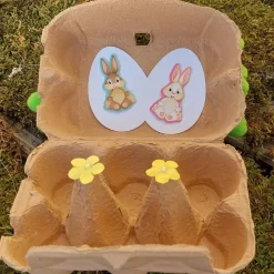 Ostern Eierkarton Ostergeschenk verpacken grün bunt