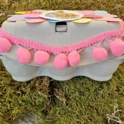 Ostern Eierkarton Ostergeschenk verpacken rosa