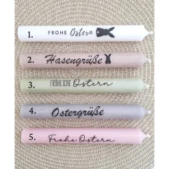 Ostern Geldgeschenk Ostergeschenk Hase mit Herz klein Kerzenhalter rund Geschenkset Gutschein Kerzenset Stabkerze Kerzen