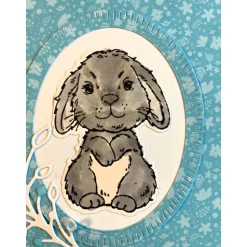 Ostern Klappkarte Grußkarte "Frohe Ostern" Handarbeit Stampin Up Hochformat DINA6 Rot+Türkis