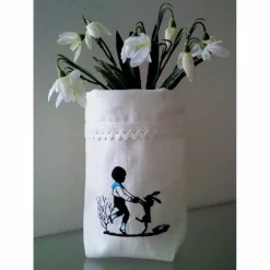 Ostern Lichtbeutel Tischdeko 1 Lichtbeutel Vasenhuse GESTICKT Junge mein Hasi Leinen Scherenschnitt Spitze.