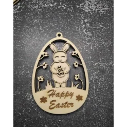 Ostern, Osterei Fensterbild Hase Happy Easter  3D   3 Lagig