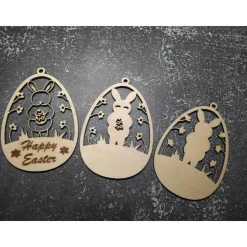 Ostern, Osterei Fensterbild Hase Happy Easter  3D   3 Lagig
