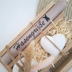 Ostern Ostergeschenk Geschenkset Kerze Kerzenset Dekoherz Kerzenhalter rund Stabkerze Schriftzug Frohe Ostern Osterfest