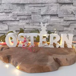 Ostern Schriftzug – Handgefertigte Deko Buchstaben mit Hasenmotiv für frühlingshafte Osterdeko