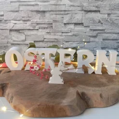 Ostern Schriftzug – Handgefertigte Deko Buchstaben mit Hasenmotiv für frühlingshafte Osterdeko