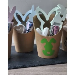 Ostern to go Set: Handgemachtes Hasen-Trio aus Profiplast 200 im Becher – Geldgeschenk & Deko in 4 Farben