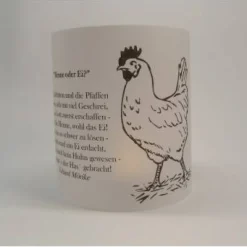 Ostern Windlicht Henne oder Ei? von Eduard Mörike