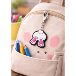 Ostern Zipper Hase Happy Easter – Niedlicher Reißverschluss Anhänger für Rucksack & Tasche, Gummi PVC