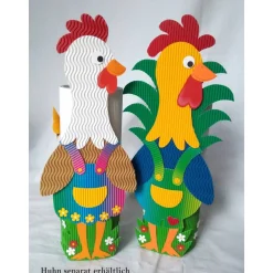 Osternest Hahn mit Geschenkbox als Osterkörbchen oder Frühlingsdeko, originelles, Osternest, Tischdeko, Osterhase