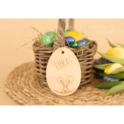 Osternest personalisiert, Ostern, Geschenkidee, Namensschild, Osterdeko, Ostergeschenk, Holzanhänger, Osternest