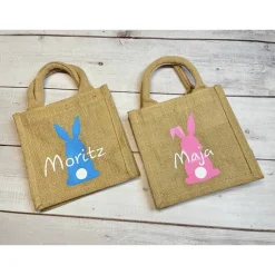 Ostertasche aus Jute personalisiert